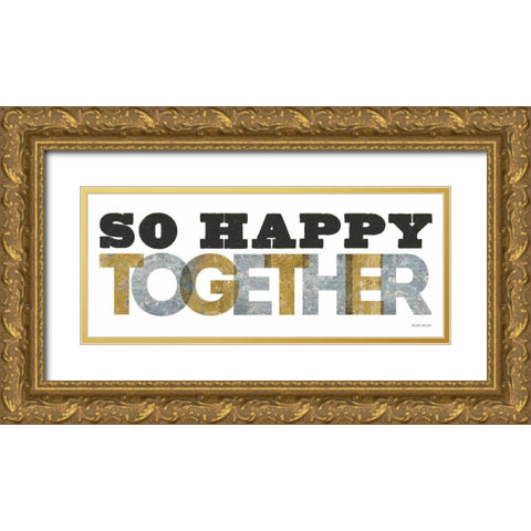 So Happy Together Silver Gold Gold Ornate Wood Framed Art Print with Double Matting by Mullan, Michael