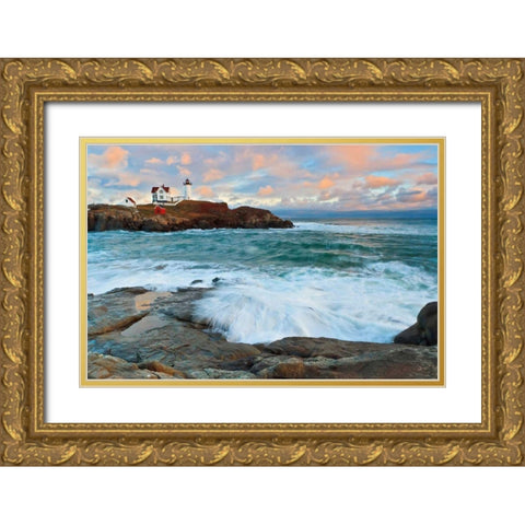 Nubble Sunset Gold Ornate Wood Framed Art Print with Double Matting by Gendreau, Katherine