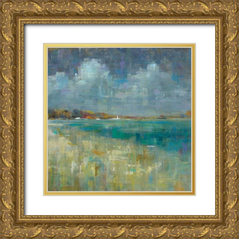 Sky and Sea Crop Gold Ornate Wood Framed Art Print with Double Matting by Nai, Danhui