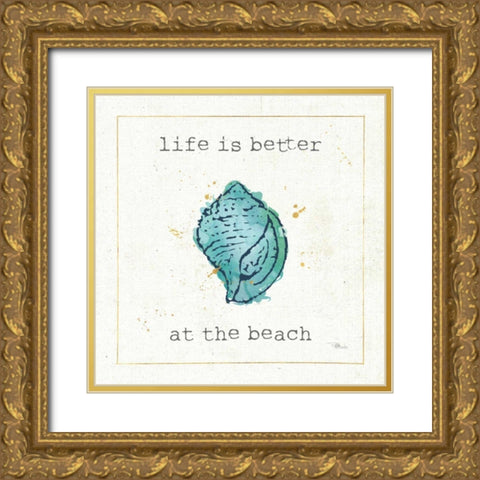 Sea Treasures I Gold Ornate Wood Framed Art Print with Double Matting by Pela Studio