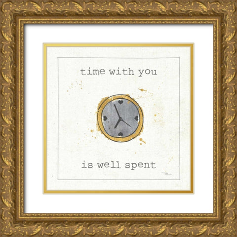 Love Notes X Gold Ornate Wood Framed Art Print with Double Matting by Pela Studio