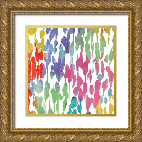 Splashes of Color II Gold Ornate Wood Framed Art Print with Double Matting by Wild Apple Portfolio