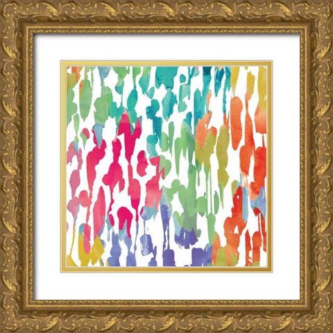 Splashes of Color III Gold Ornate Wood Framed Art Print with Double Matting by Wild Apple Portfolio