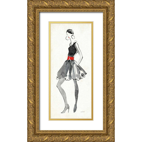 Red Flair I Gold Ornate Wood Framed Art Print with Double Matting by Tavoletti, Anne