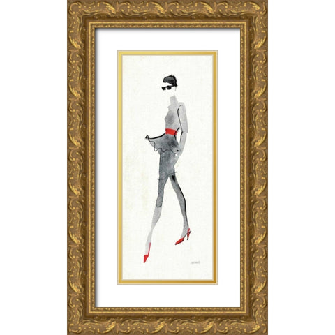 Red Flair II Gold Ornate Wood Framed Art Print with Double Matting by Tavoletti, Anne