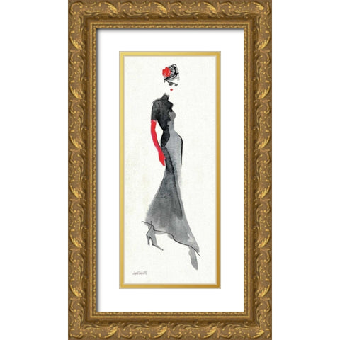 Red Flair III Gold Ornate Wood Framed Art Print with Double Matting by Tavoletti, Anne