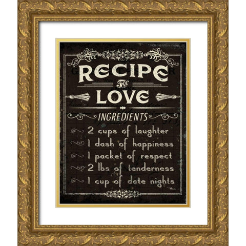 Life Recipes I Gold Ornate Wood Framed Art Print with Double Matting by Pela Studio