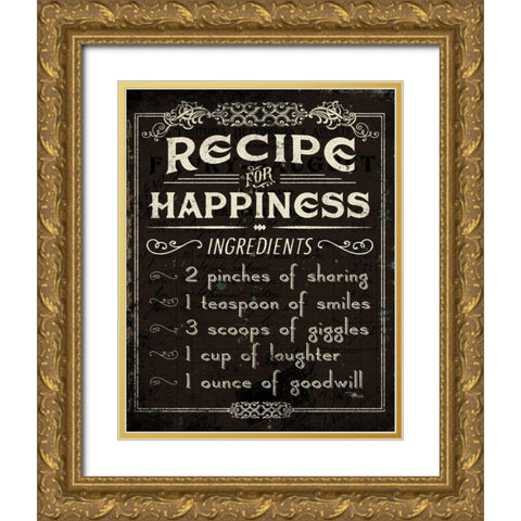 Life Recipes IV Gold Ornate Wood Framed Art Print with Double Matting by Pela Studio
