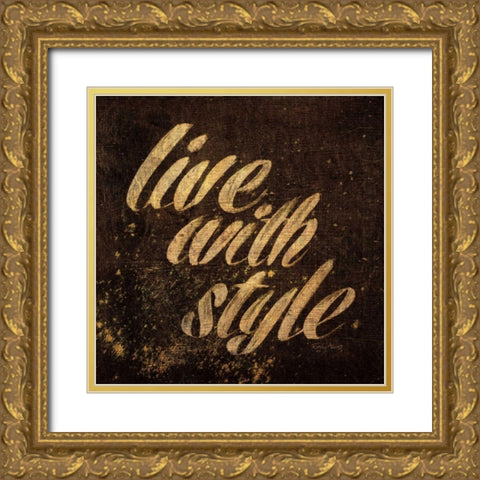 Shoe Fetish Quotes III Dark Gold Ornate Wood Framed Art Print with Double Matting by Adams, Emily