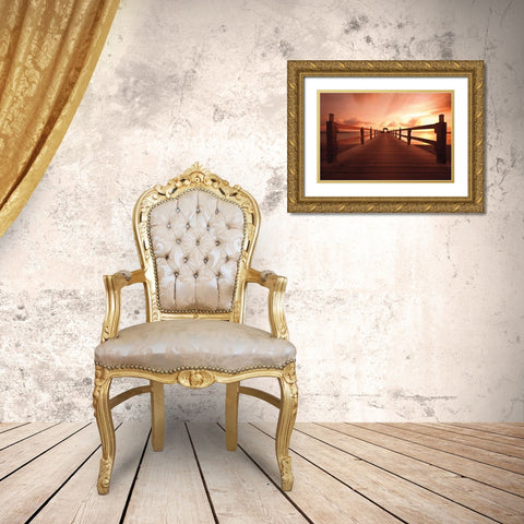 Bridge to Heaven Gold Ornate Wood Framed Art Print with Double Matting by Gendreau, Katherine
