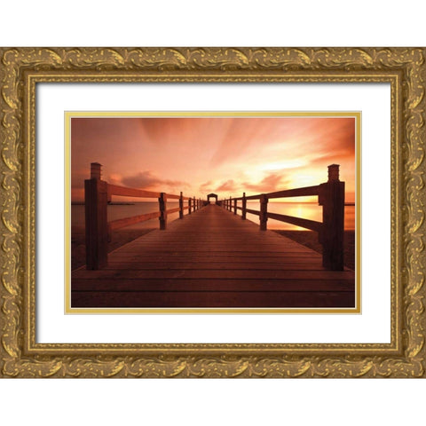 Bridge to Heaven Gold Ornate Wood Framed Art Print with Double Matting by Gendreau, Katherine