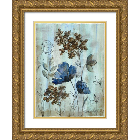 Botanical Trio III Gold Ornate Wood Framed Art Print with Double Matting by Vassileva, Silvia