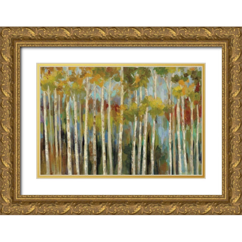 Young Forest III  Gold Ornate Wood Framed Art Print with Double Matting by Vassileva, Silvia