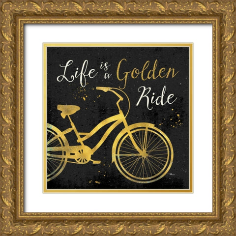 Golden Ride I Gold Ornate Wood Framed Art Print with Double Matting by Pela Studio