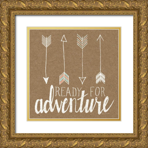 Ready for Adventure  Gold Ornate Wood Framed Art Print with Double Matting by Marshall, Laura