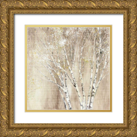 Blue Birch Neutral Gold Ornate Wood Framed Art Print with Double Matting by Purinton, Julia