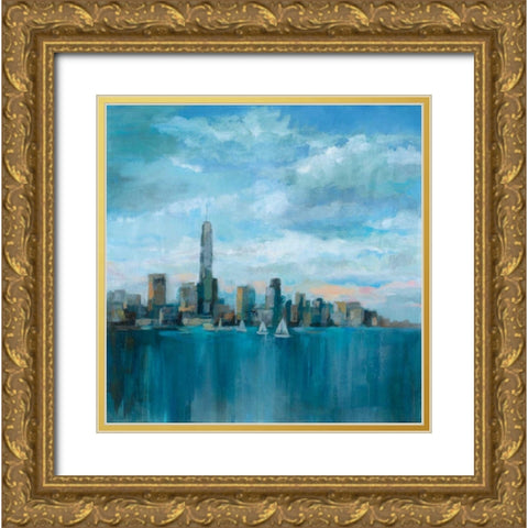 Manhattan Tower of Hope Gold Ornate Wood Framed Art Print with Double Matting by Vassileva, Silvia