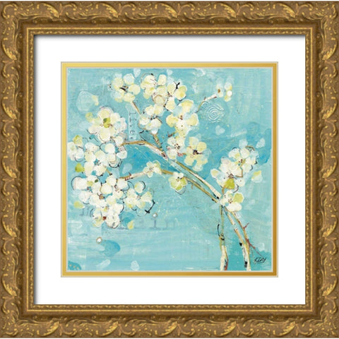 Live  Turquoise Gold Ornate Wood Framed Art Print with Double Matting by Day, Kellie