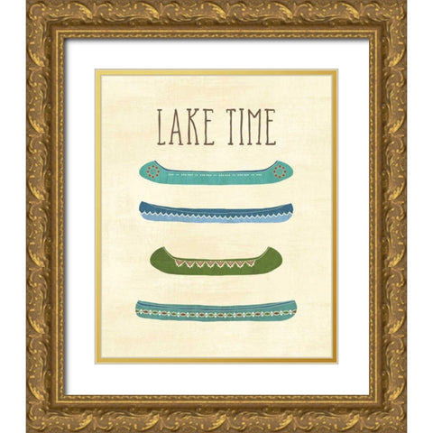 Lake Retreat V Gold Ornate Wood Framed Art Print with Double Matting by Charron, Veronique