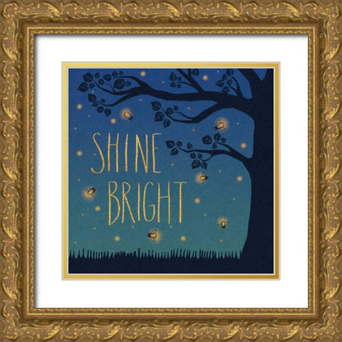 Twilight Fireflies II Gold Ornate Wood Framed Art Print with Double Matting by Marshall, Laura