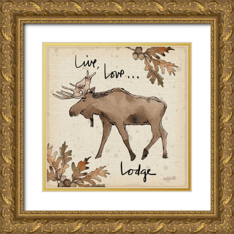 Lodge Life IV Gold Ornate Wood Framed Art Print with Double Matting by Tavoletti, Anne