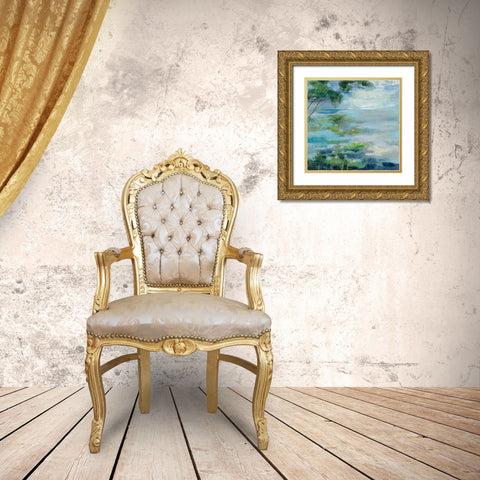 Lily Pond I Gold Ornate Wood Framed Art Print with Double Matting by Vassileva Silvia