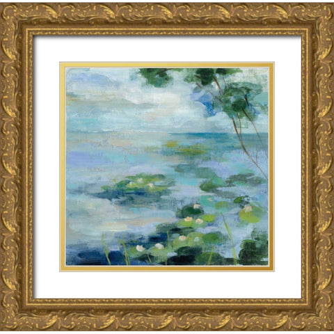 Lily Pond II Gold Ornate Wood Framed Art Print with Double Matting by Vassileva Silvia