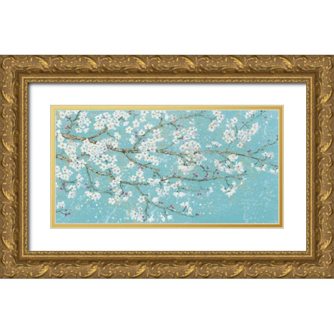 April Breeze I Teal Gold Ornate Wood Framed Art Print with Double Matting by Wiens James