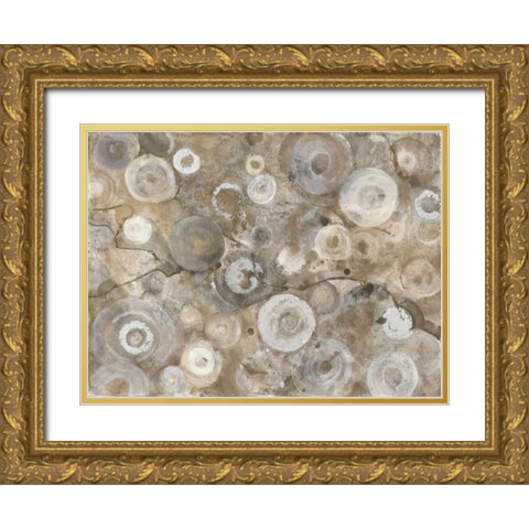 Neutral Agate Gold Ornate Wood Framed Art Print with Double Matting by Hristova, Albena
