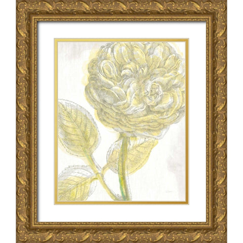 Belle Fleur Yellow III Crop Gold Ornate Wood Framed Art Print with Double Matting by Schlabach, Sue