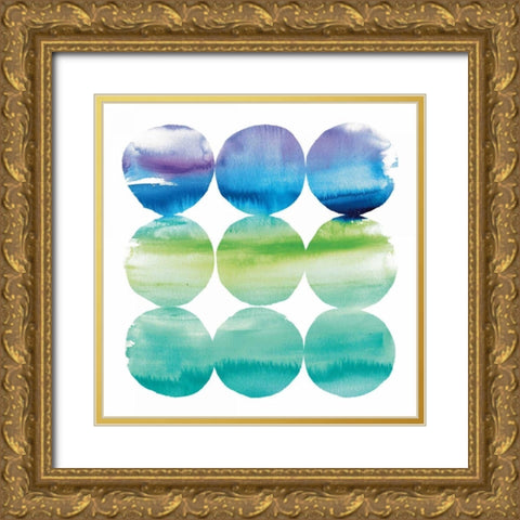 Summer Dots II Gold Ornate Wood Framed Art Print with Double Matting by DeNeige, Elyse