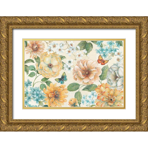 Butterfly Bloom Gold Ornate Wood Framed Art Print with Double Matting by Brissonnet, Daphne