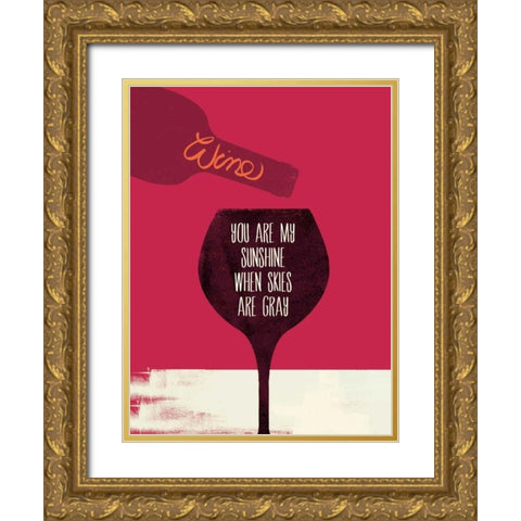 My Sunshine Gold Ornate Wood Framed Art Print with Double Matting by Studio Bella