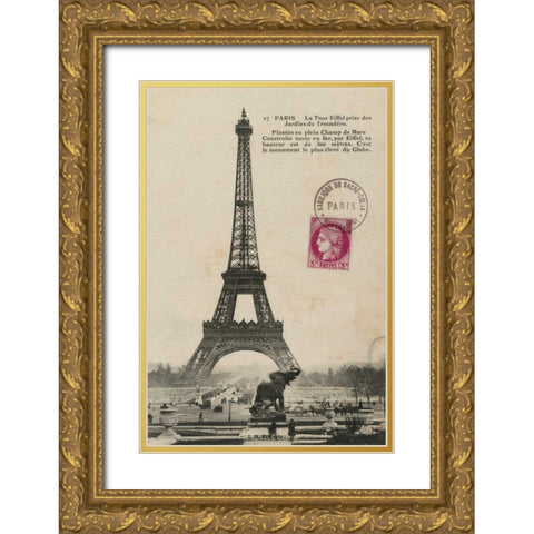 Paris 1900 Gold Ornate Wood Framed Art Print with Double Matting by Wild Apple Portfolio