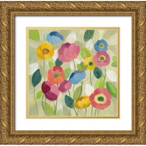 Fairy Tale Flowers I Gold Ornate Wood Framed Art Print with Double Matting by Vassileva, Silvia