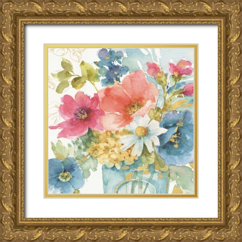 My Garden Bouquet II Gold Ornate Wood Framed Art Print with Double Matting by Audit, Lisa