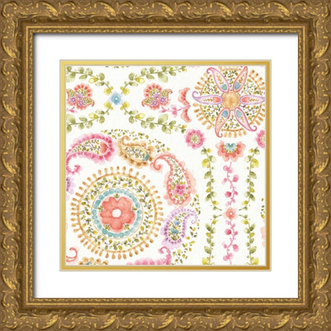 Rainbow Seeds Pattern V Gold Ornate Wood Framed Art Print with Double Matting by Audit, Lisa
