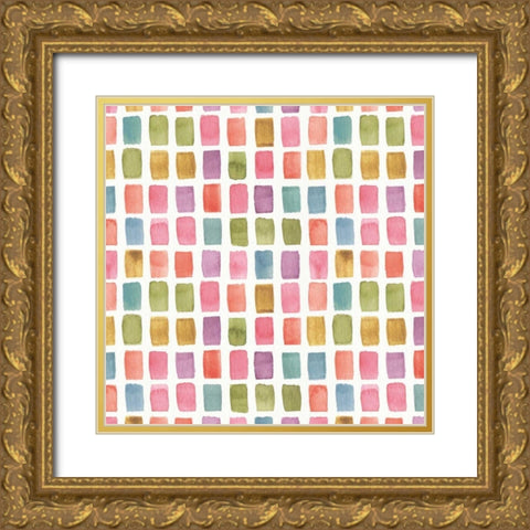 Rainbow Seeds Pattern XII Gold Ornate Wood Framed Art Print with Double Matting by Audit, Lisa