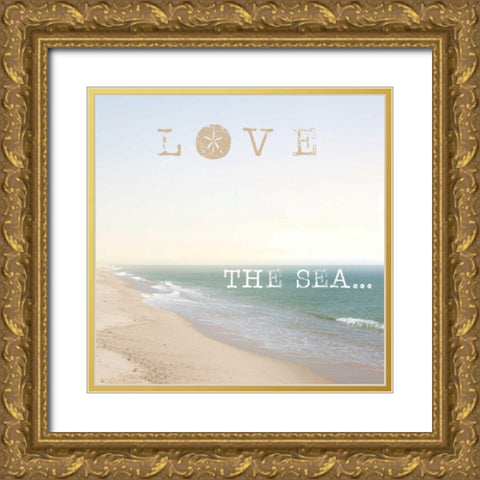 Love the Sea Gold Ornate Wood Framed Art Print with Double Matting by Marshall, Laura
