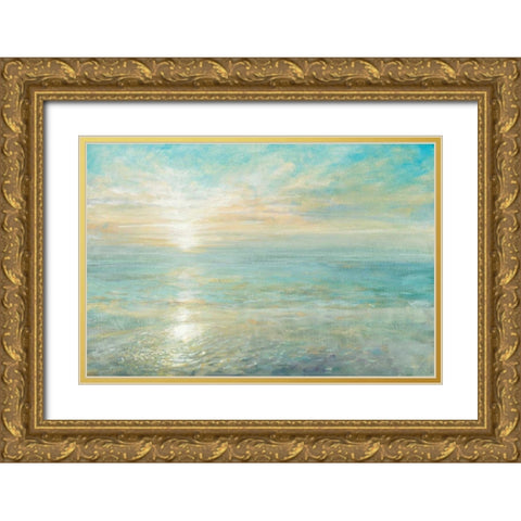 Sunrise Gold Ornate Wood Framed Art Print with Double Matting by Nai, Danhui