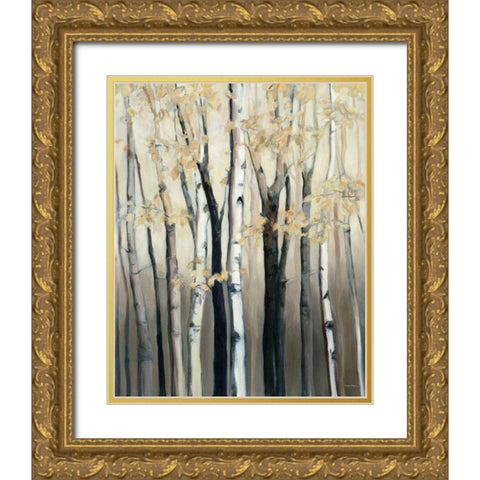 Golden Birch I Gold Ornate Wood Framed Art Print with Double Matting by Hageman, Marilyn