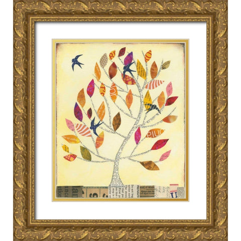 The Seasons III Gold Ornate Wood Framed Art Print with Double Matting by Prahl, Courtney