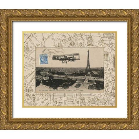 Destination Paris III Gold Ornate Wood Framed Art Print with Double Matting by Wild Apple Portfolio