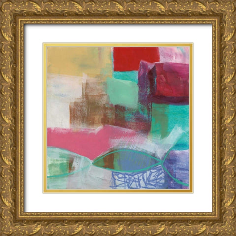 Fun Colors I Gold Ornate Wood Framed Art Print with Double Matting by Davies, Jane