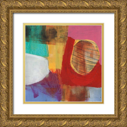 Fun Colors II Gold Ornate Wood Framed Art Print with Double Matting by Davies, Jane