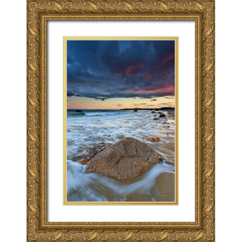 Squibnocket Sunset II Gold Ornate Wood Framed Art Print with Double Matting by Gendreau, Katherine