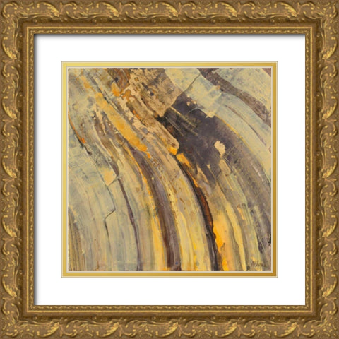 Gold I Gold Ornate Wood Framed Art Print with Double Matting by Hristova, Albena