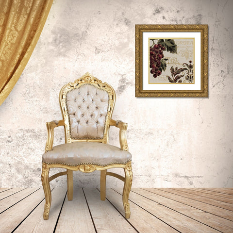 Burgundy II Gold Ornate Wood Framed Art Print with Double Matting by Brissonnet, Daphne