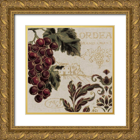 Burgundy II Gold Ornate Wood Framed Art Print with Double Matting by Brissonnet, Daphne