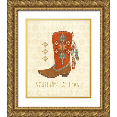 Southwest at Heart IV Gold Ornate Wood Framed Art Print with Double Matting by Charron, Veronique